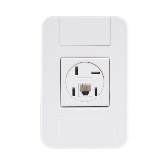 Conjunto 4x2 com 1 Tomada Telefone 4P RJ11 Tramontina Tablet Branco