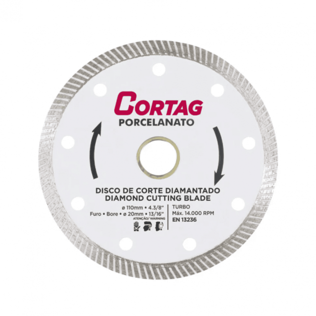 Disco Diamantado para Porcelanato 110mm Cortag