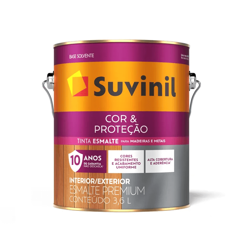 Esmalte Cor & Proteção Brilhante Base Solvente 3,6L Transparente - Suvinil