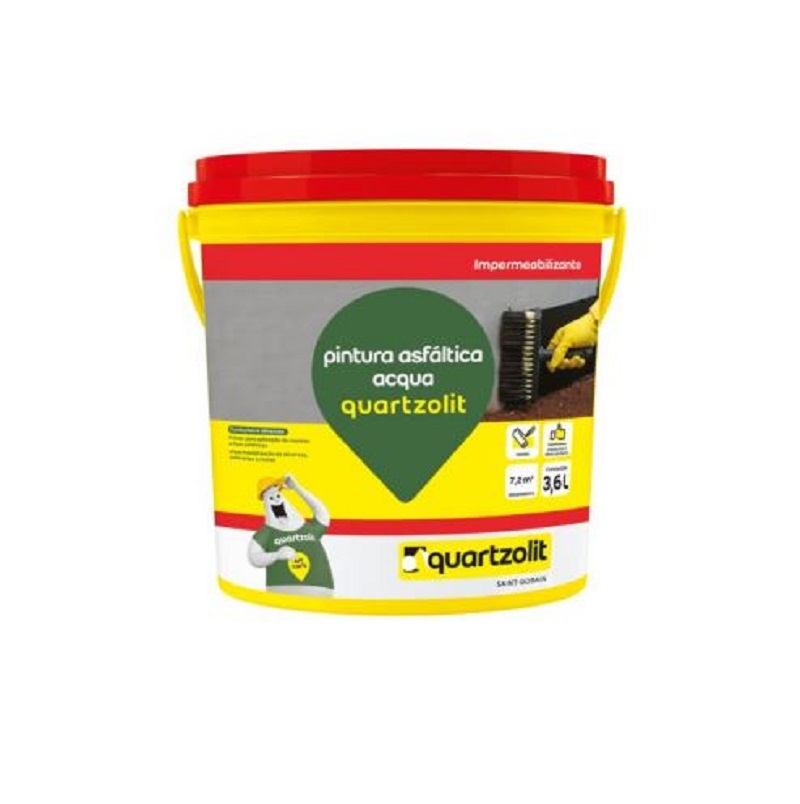 Impermeabilizante Pintura Asfáltica Acqua 3,6kg Quartzolit