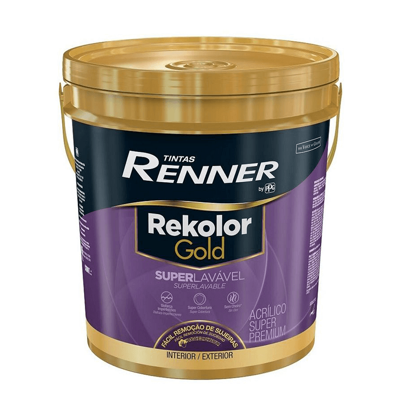 Tinta Acrílica Rekolor Gold Superlavável Branco Eggshell 16L Renner