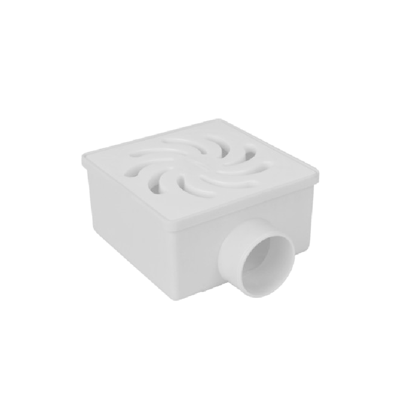 Ralo Sifonado com Porta Grelha Quadrado 100x52x40mm Branco Amanco 20499
